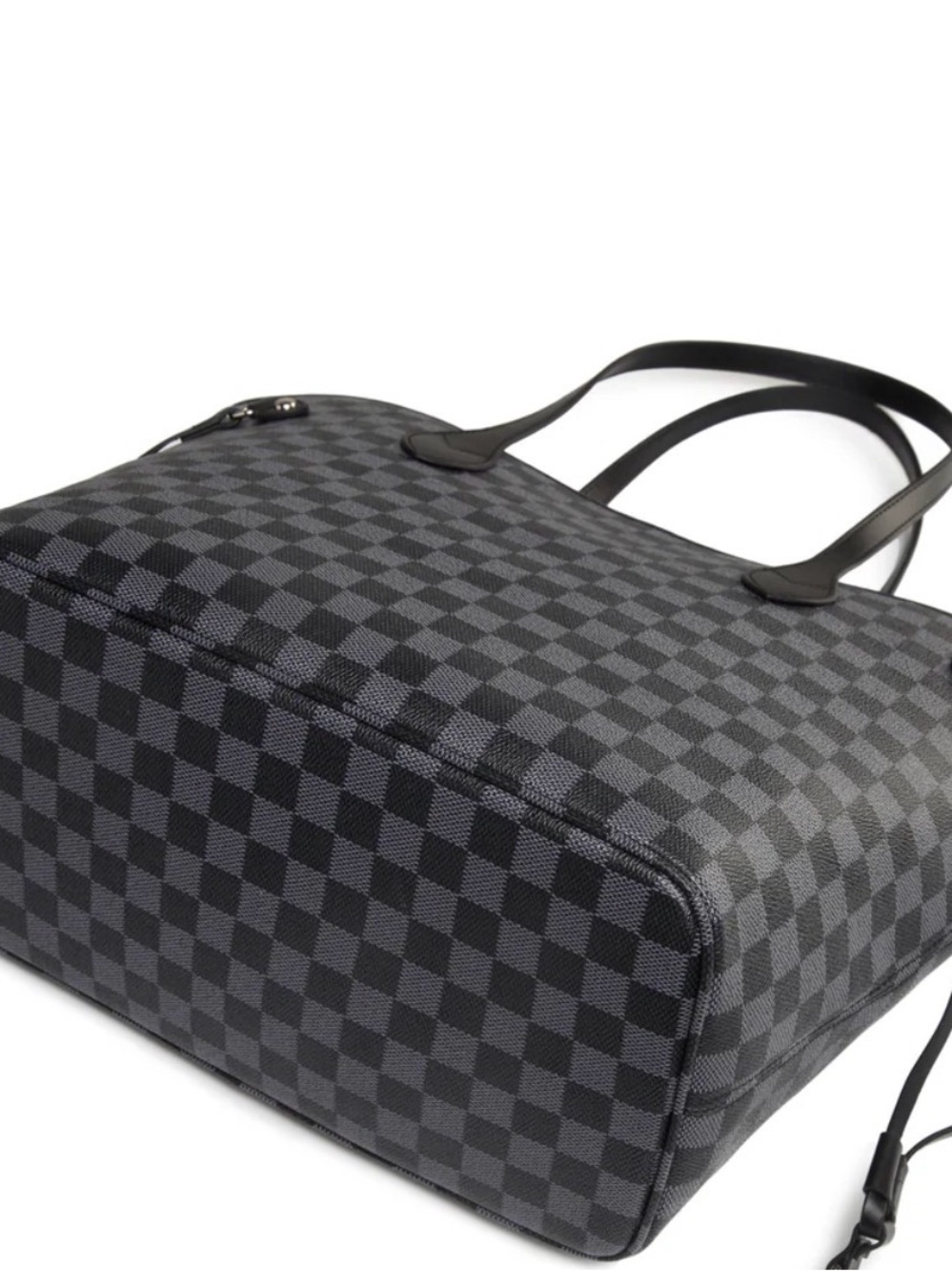 Women's Gray Checkered Tote Bag - Classic Everyday Carry